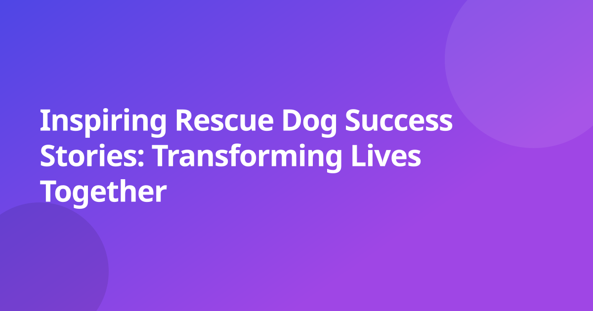Inspiring Rescue Dog Success Stories: Transforming Lives Together