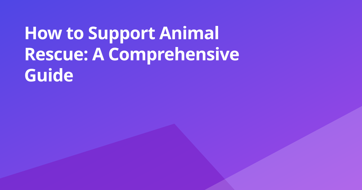 How to Support Animal Rescue: A Comprehensive Guide