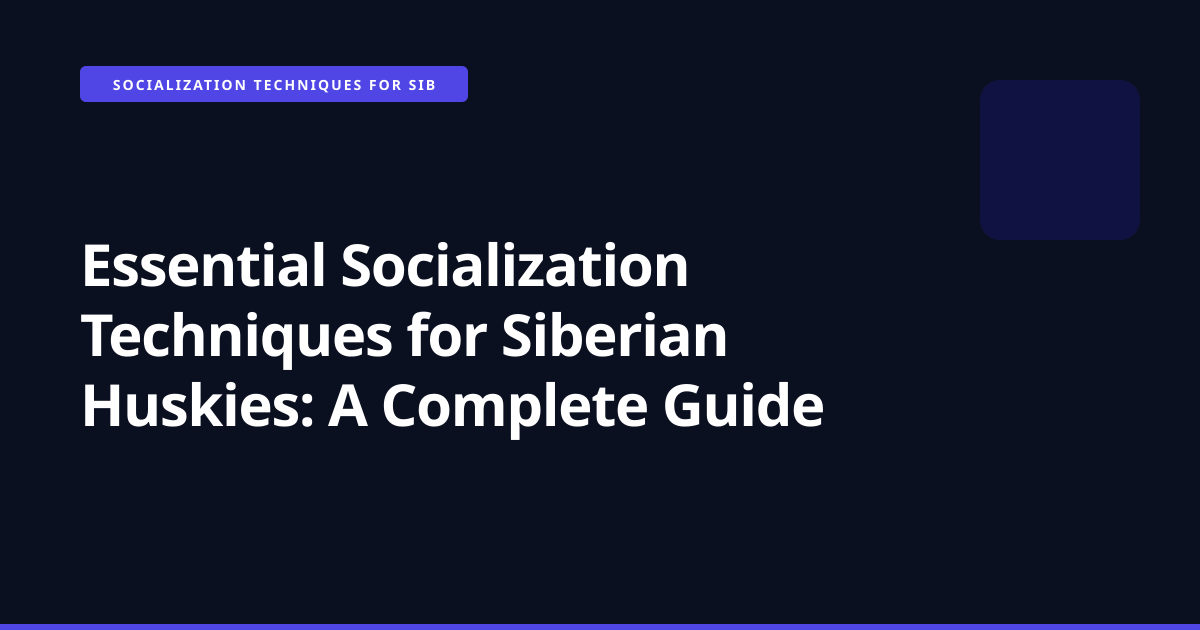 Essential Socialization Techniques for Siberian Huskies: A Complete Guide